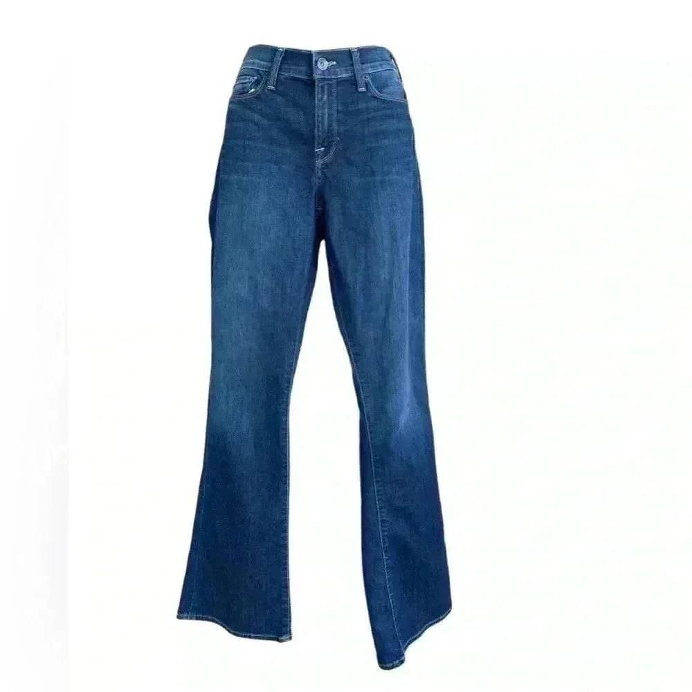 Luck Brand Womens Sofa Boot Blue Jeans Wide Leg Sz 1030 Preloved